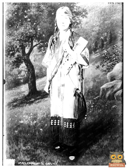 Historic Mrs. Charlotte Gulick -- American Indian dress Print, Vintage Art