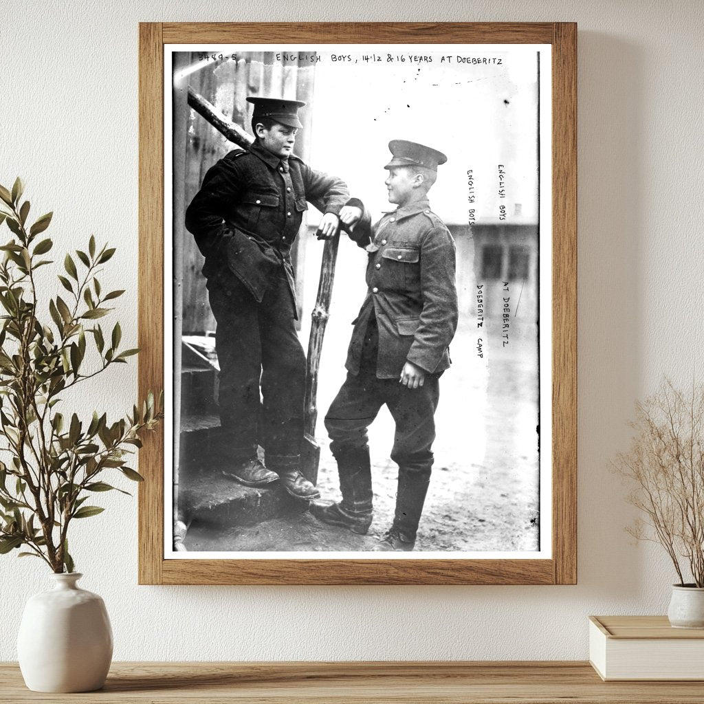 Historic English boys, 14 1/2 & 16 years at Doeberitz Print, Vintage Art