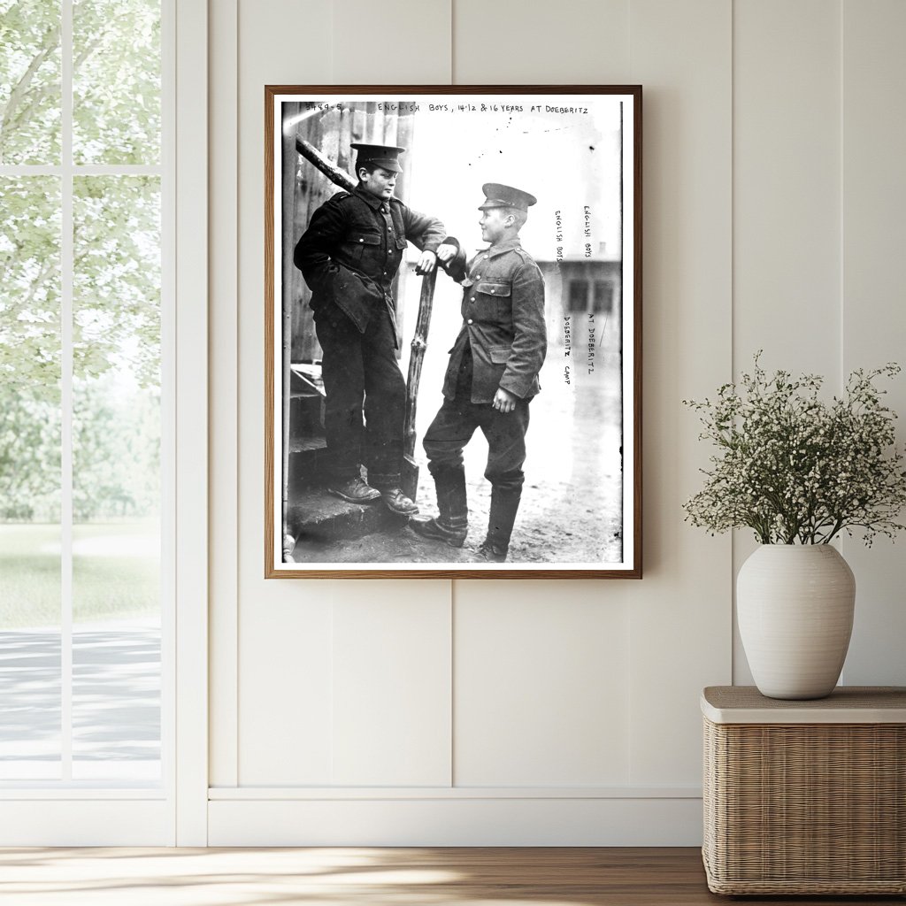 Historic English boys, 14 1/2 & 16 years at Doeberitz Print, Vintage Art