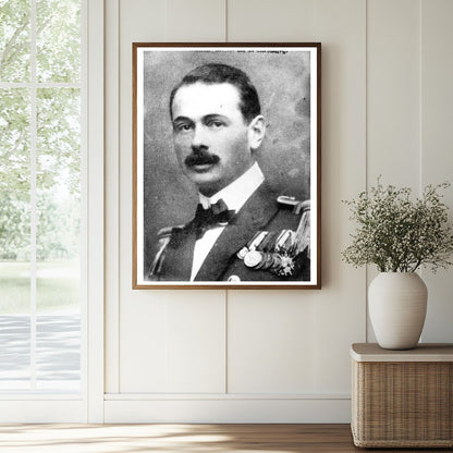 Historic Lt. Geo Von Tropp, who sank the LEON GAMBETTA Print, Vintage Art