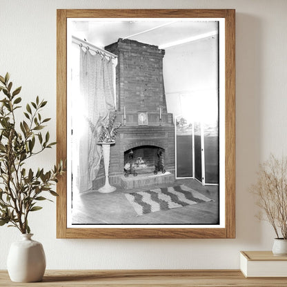 Historic [unidentified fire place -- Rasch Studio] Print, Vintage Art