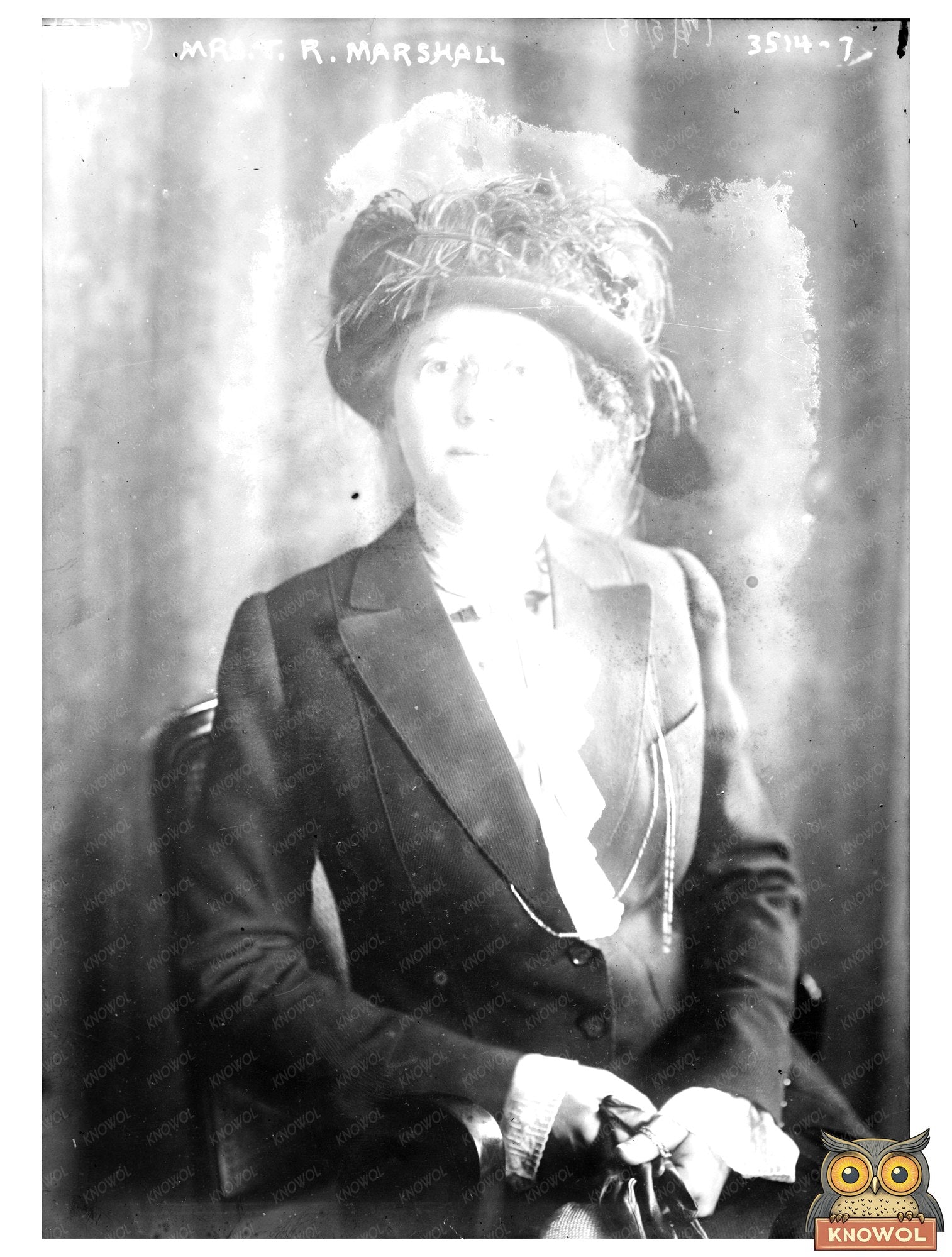 Historic Mrs. T.R. Marshall Print, Vintage Art