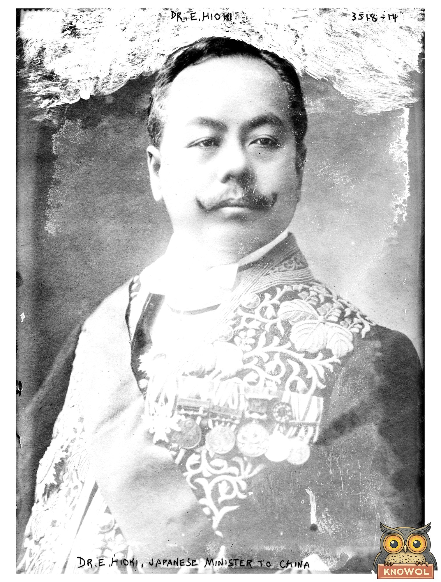 Historic Dr. E. Hioki, Japanese Minister to China Print, Vintage Art