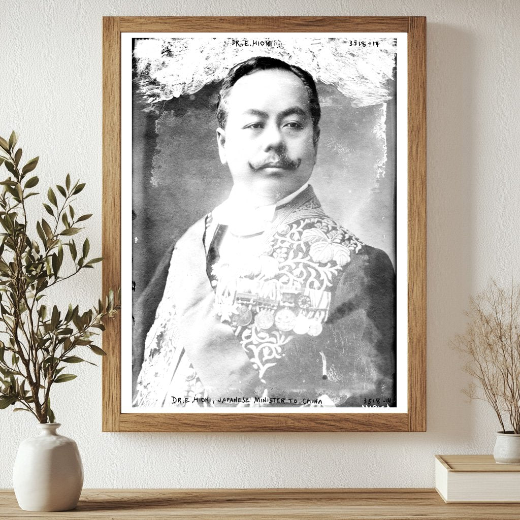 Historic Dr. E. Hioki, Japanese Minister to China Print, Vintage Art