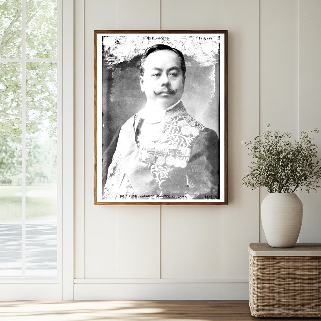 Historic Dr. E. Hioki, Japanese Minister to China Print, Vintage Art