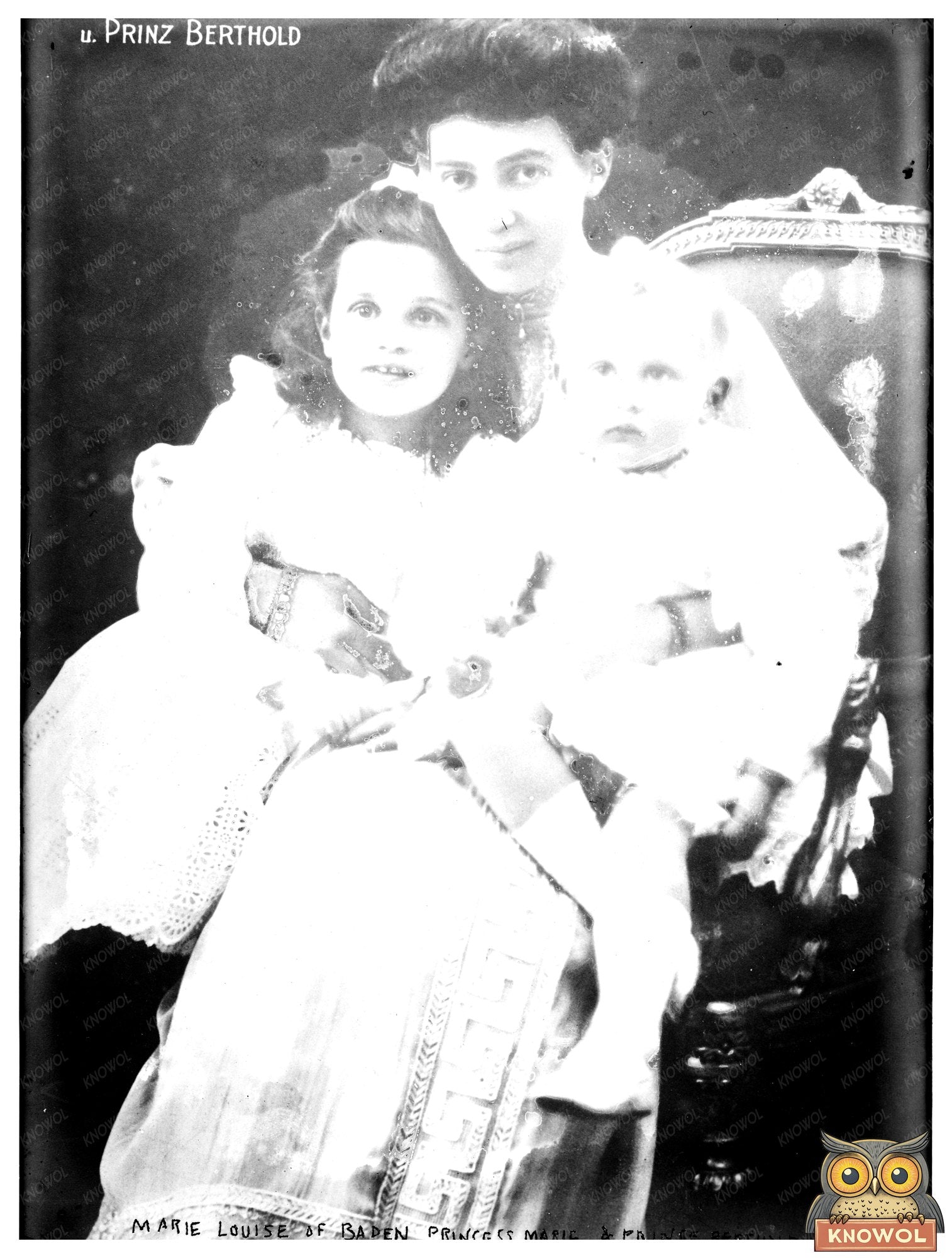 Historic Marie Louise of Baden, Princess Marie and Prince Berthold Print, Vintage Art