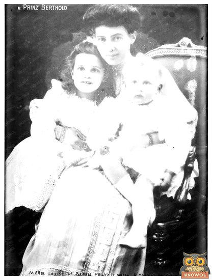 Historic Marie Louise of Baden, Princess Marie and Prince Berthold Print, Vintage Art