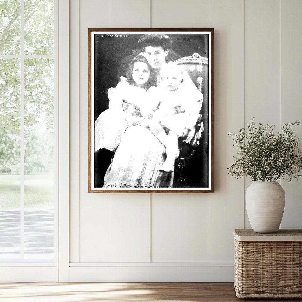 Historic Marie Louise of Baden, Princess Marie and Prince Berthold Print, Vintage Art