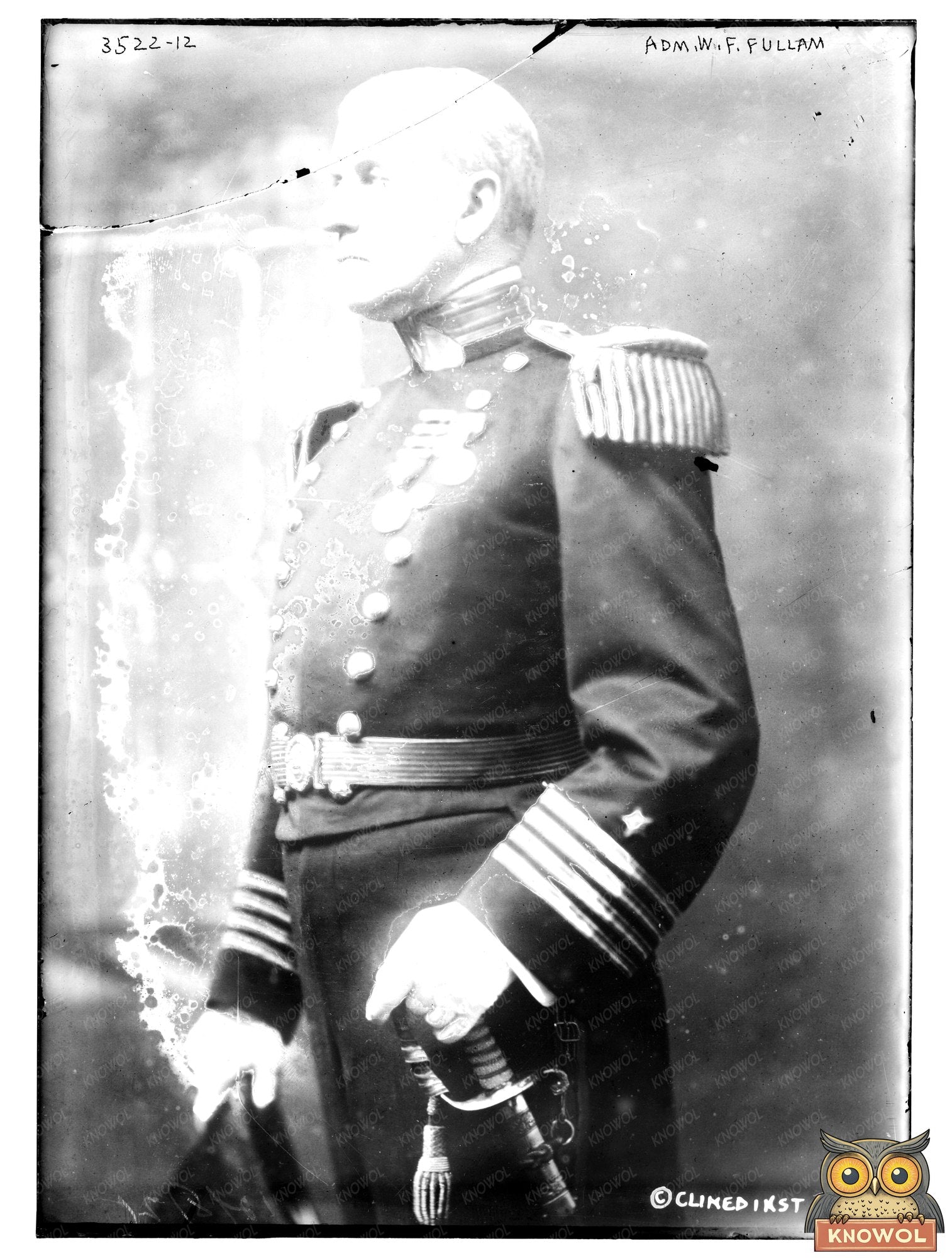 Historic Adm. W.F. Fullam Print, Vintage Art