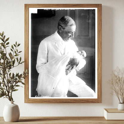 Historic Pres't [i.e., President] Wilson and McAdoo Baby Print, Vintage Art