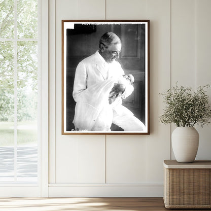 Historic Pres't [i.e., President] Wilson and McAdoo Baby Print, Vintage Art