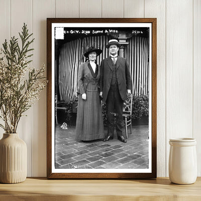 Vintage Portrait of Ex-Gov. John Slaton & Spouse, 1915