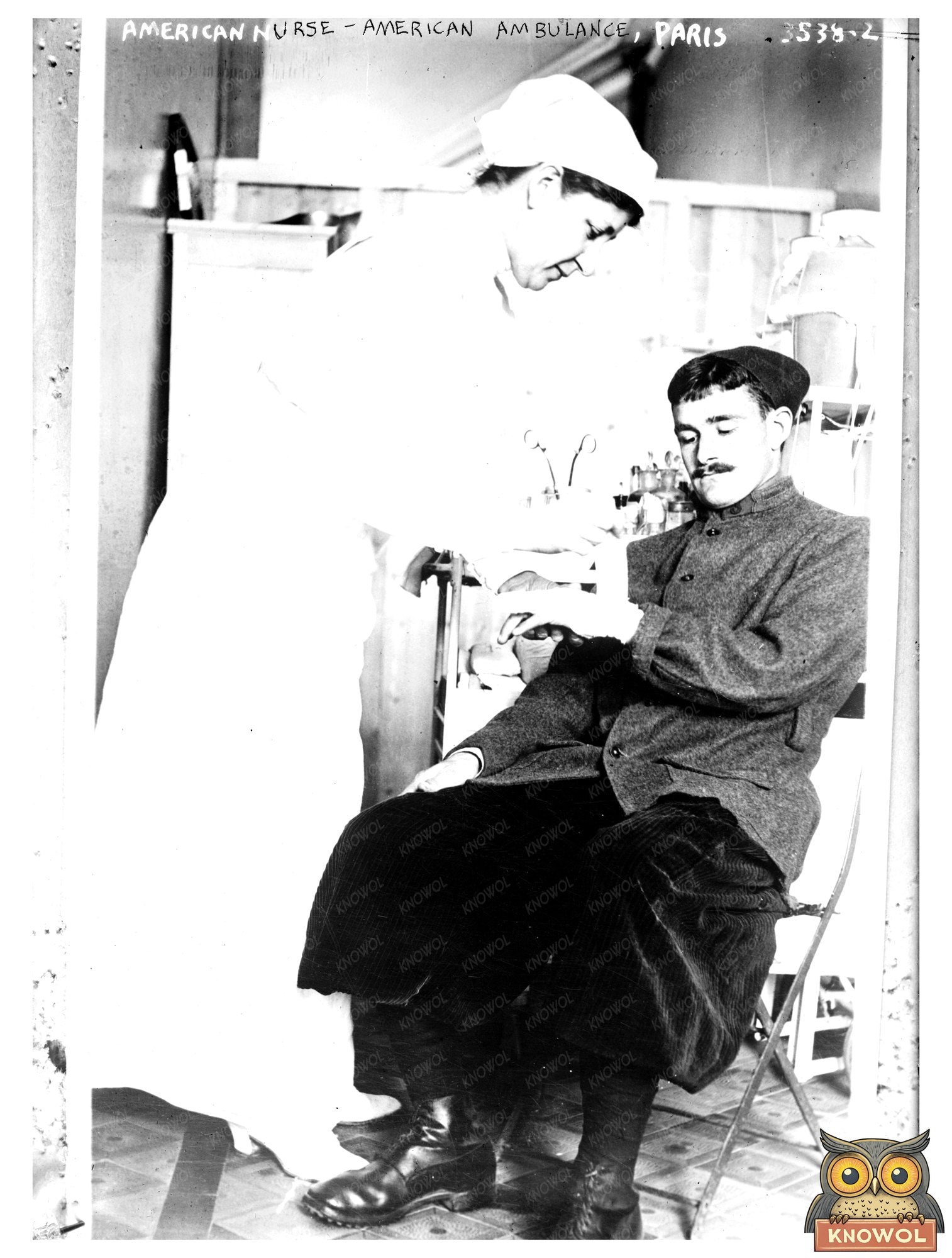 Historic American Nurse, American ambulance, Paris Print, Vintage Art