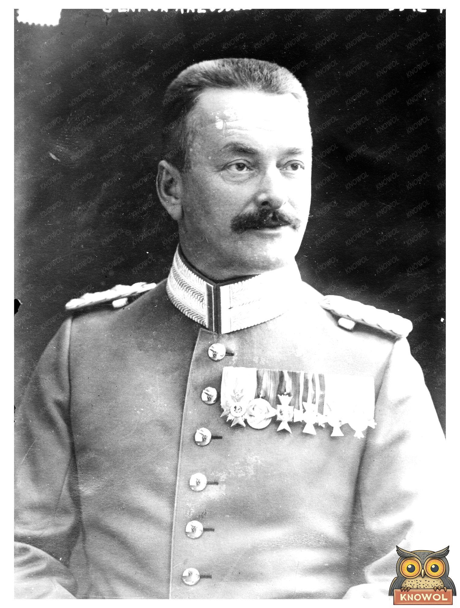 Historic Gen. Von Kneussel Print, Vintage Art