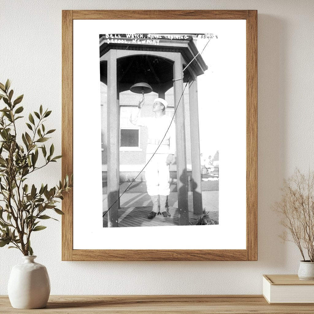Historic Bell Watch, Naval Training School, Newport Print, Vintage Art