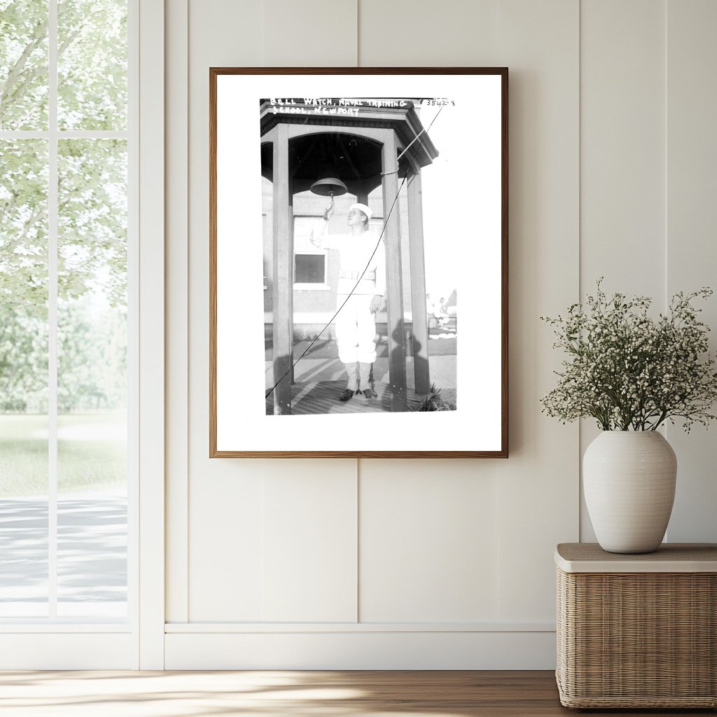 Historic Bell Watch, Naval Training School, Newport Print, Vintage Art