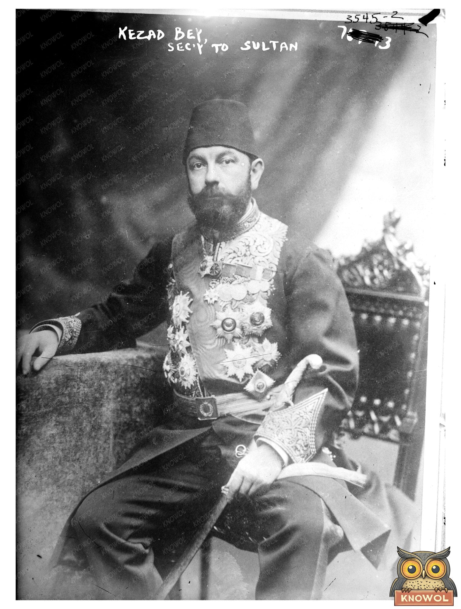 Historic Kezad Bey, Sec'y to Sultan Print, Vintage Art