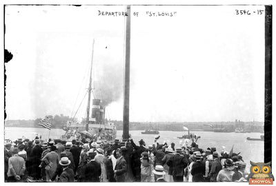 Early 1900s Steamship Departure at Port