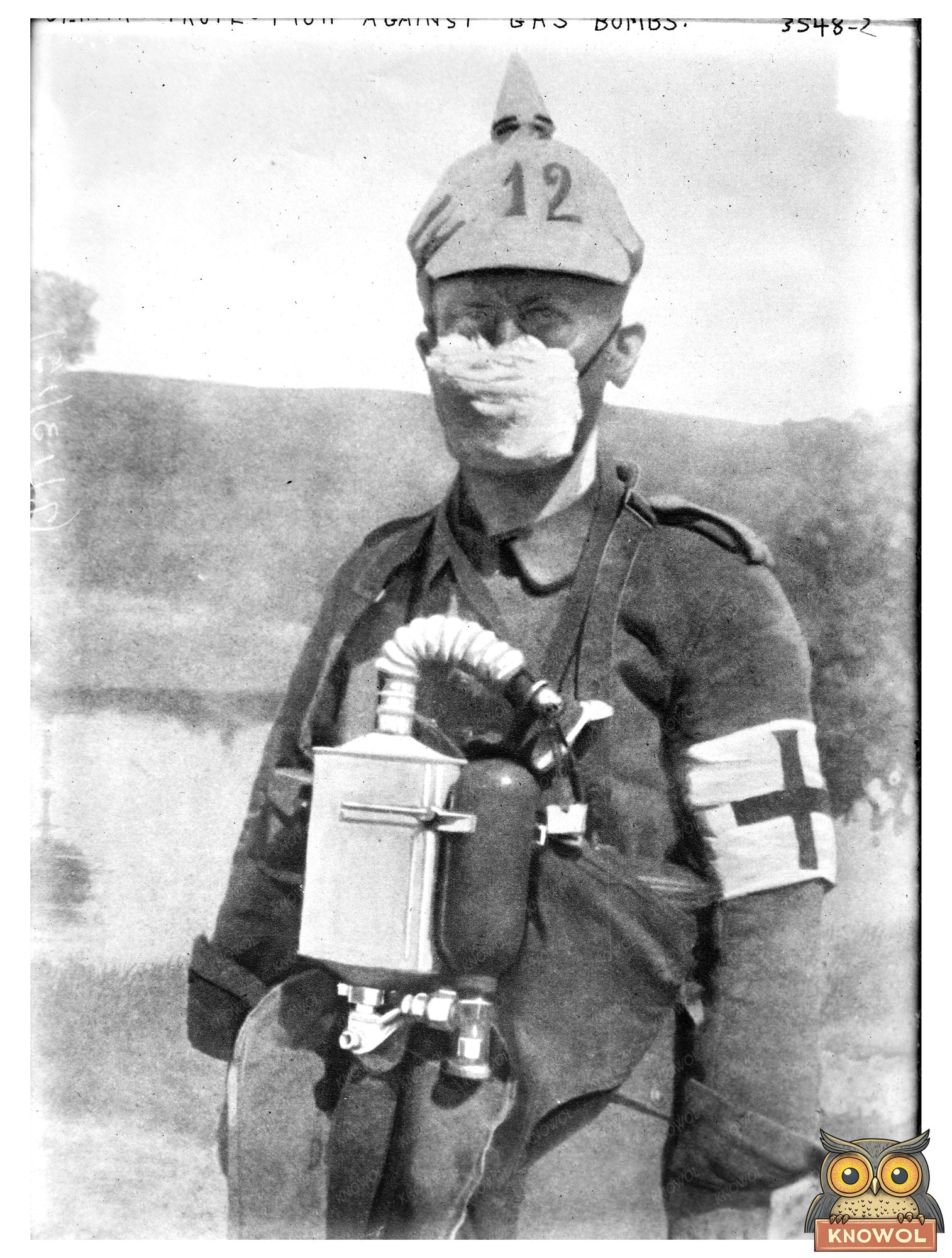 Historic German Protection against gas bombs Print, Vintage Art