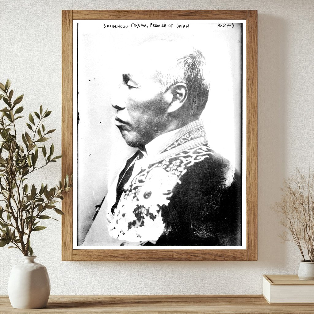 Historic Shigenogu Okuma, Premier of Japan Print, Vintage Art