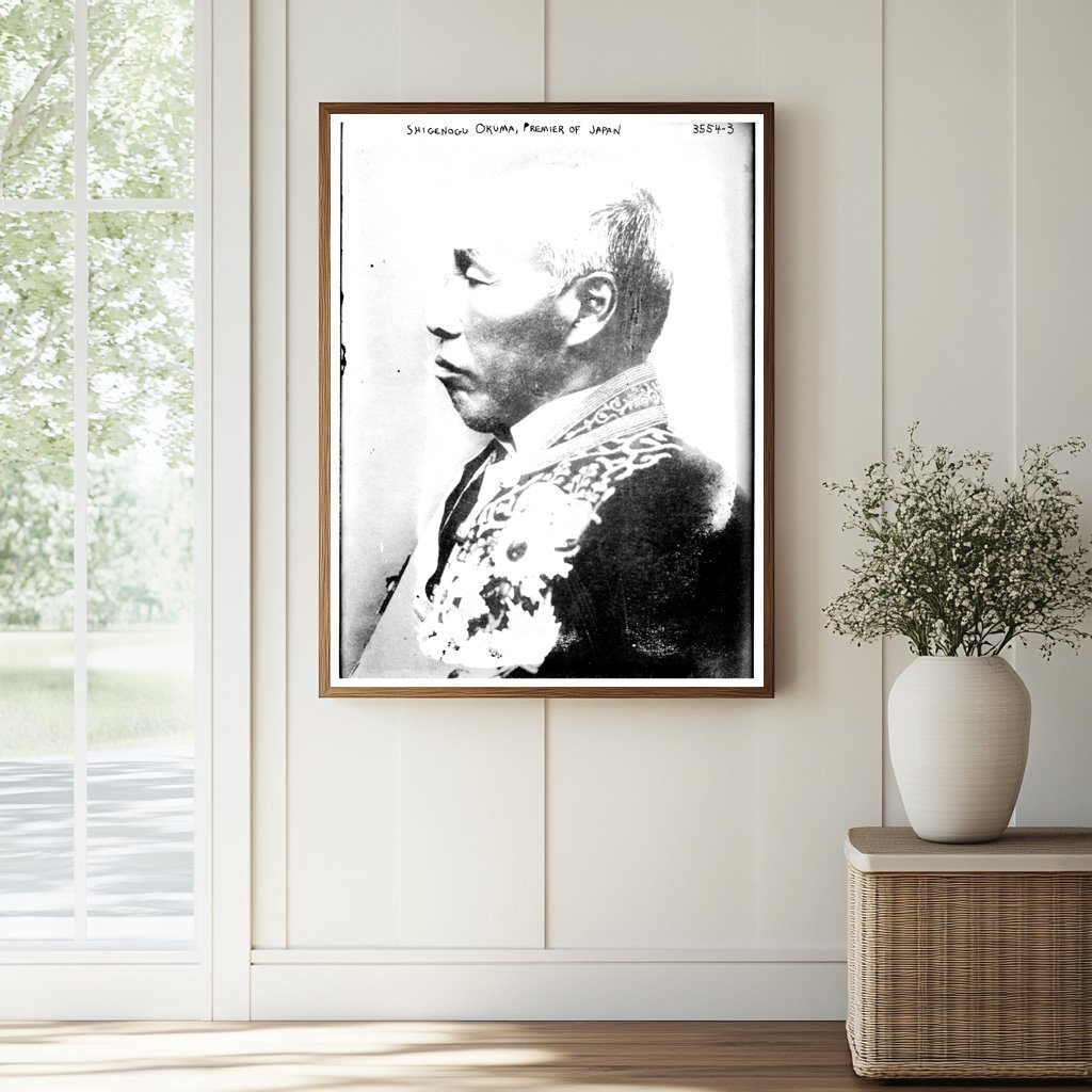 Historic Shigenogu Okuma, Premier of Japan Print, Vintage Art