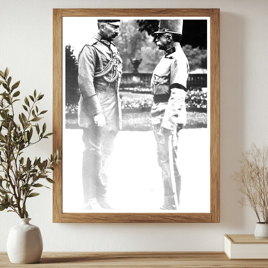 Historic Kaiser & Gen. Von Hotzendorf Print, Vintage Art