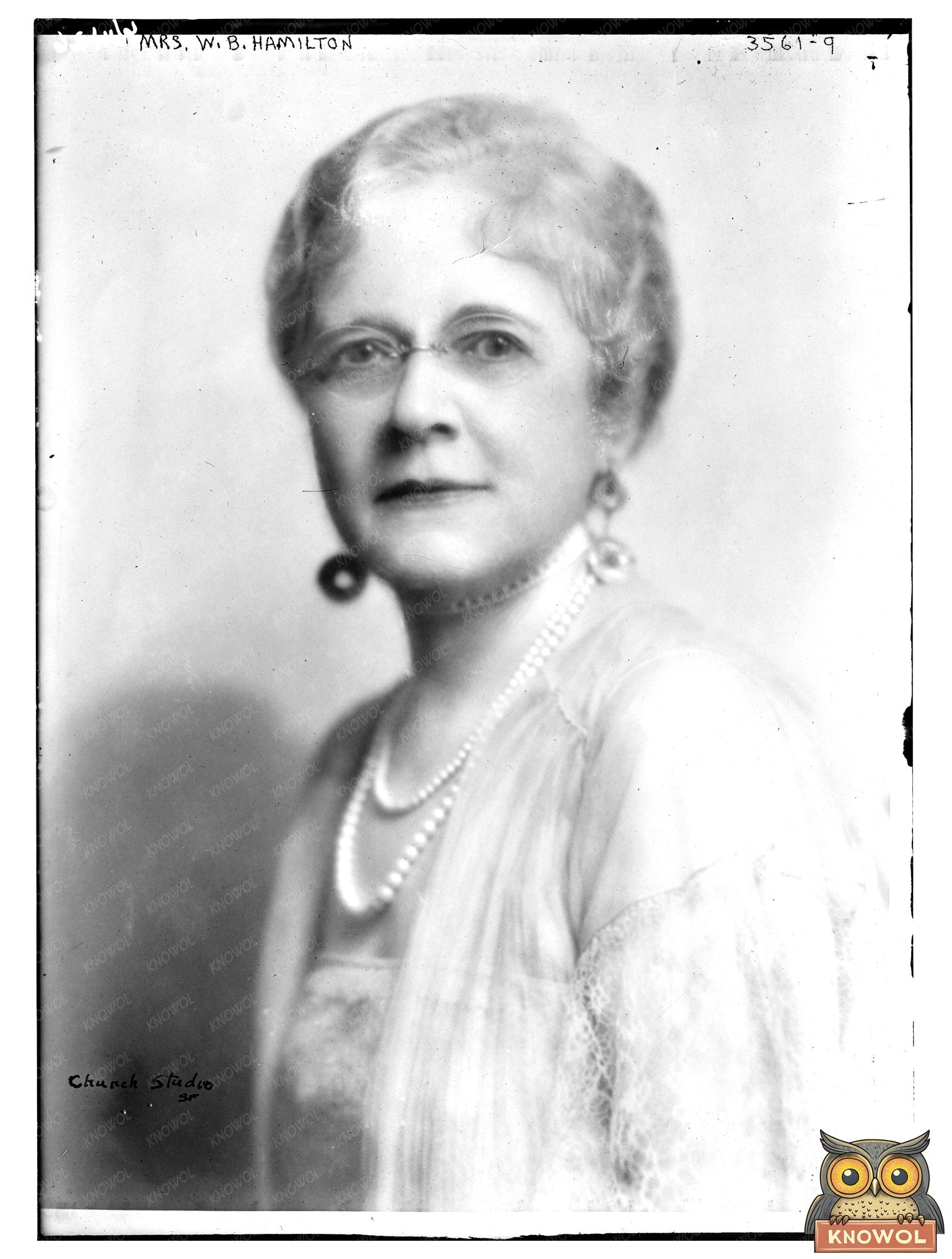 Historic Mrs. W.B. Hamilton Print, Vintage Art