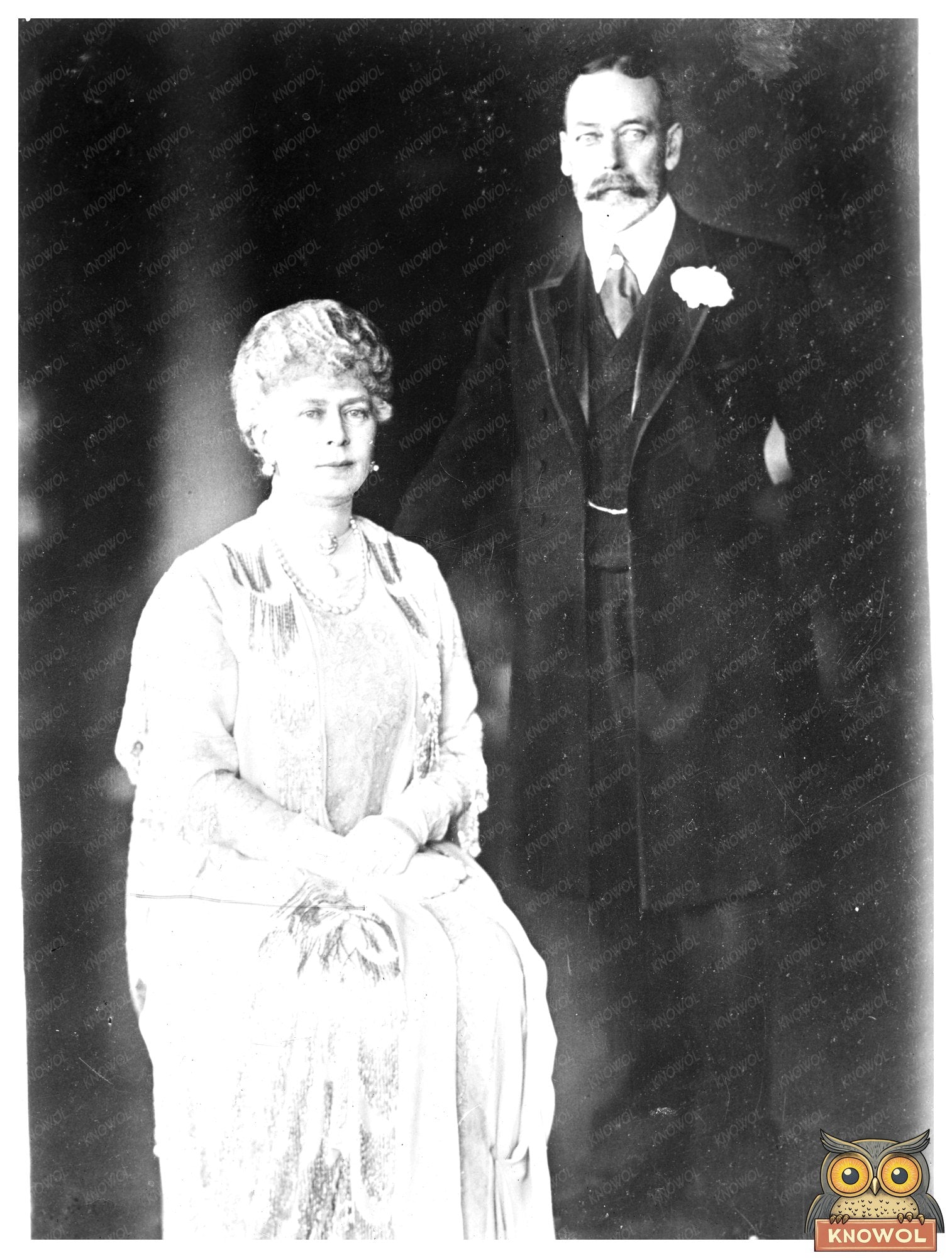 Historic King Geo and Queen Mary Print, Vintage Art