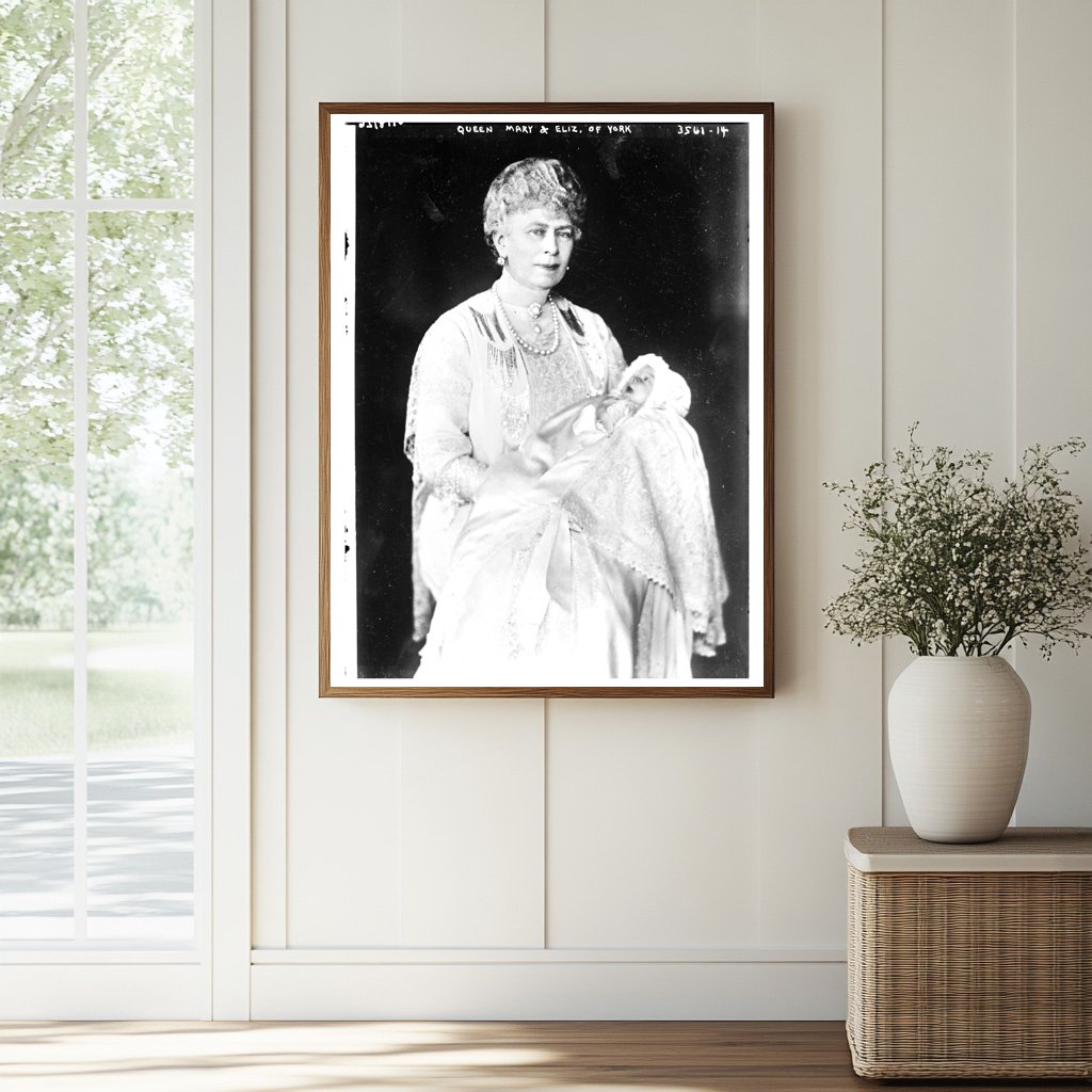 Historic Queen Mary and Eliz. of York Print, Vintage Art