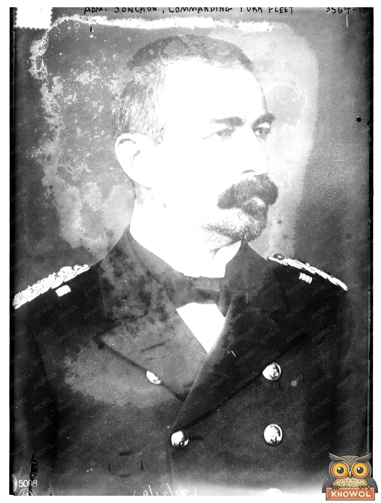Historic Adm. Sonchon [i.e., Souchon], commanding Turk fleet Print, Vintage Art