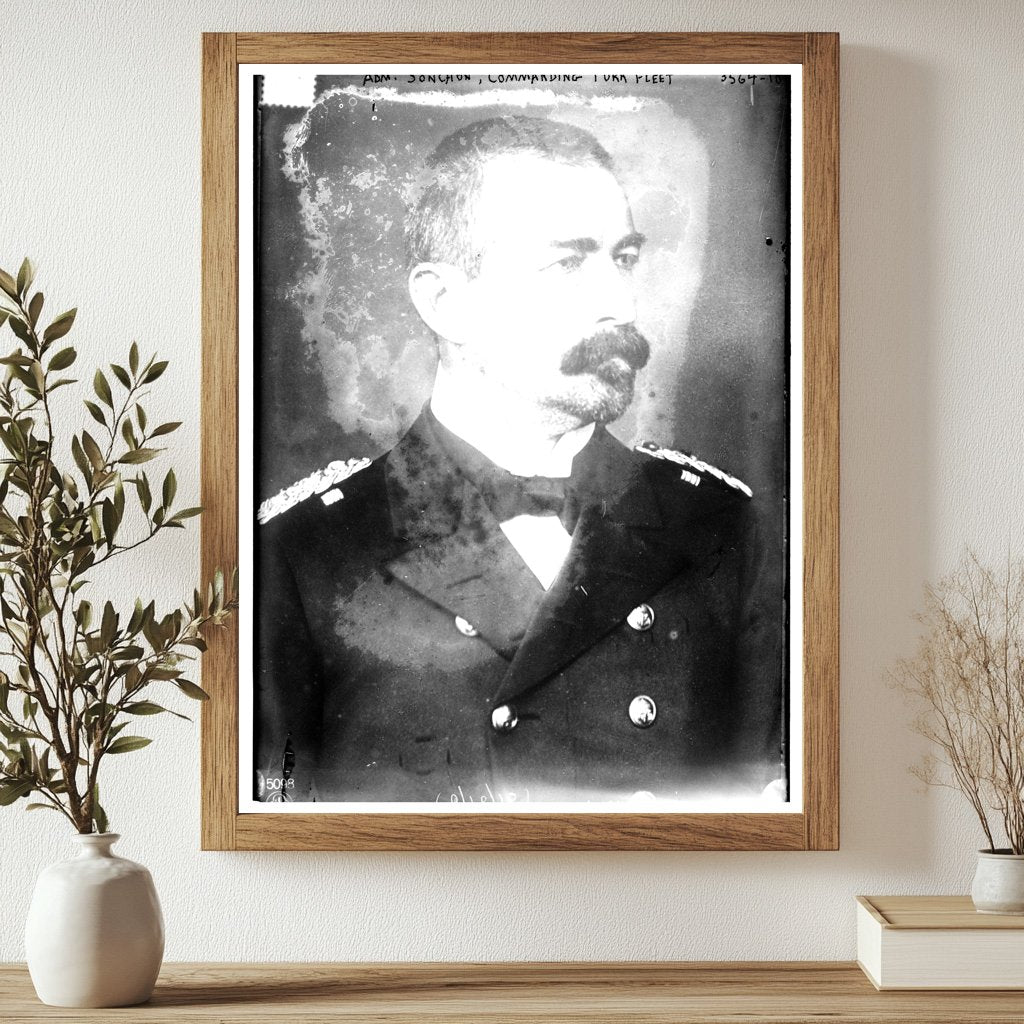 Historic Adm. Sonchon [i.e., Souchon], commanding Turk fleet Print, Vintage Art
