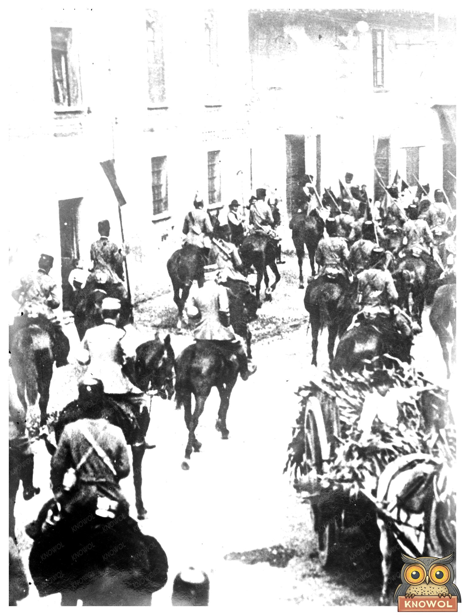 Historic Italians going to front Print, Vintage Art