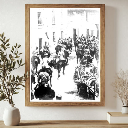 Historic Italians going to front Print, Vintage Art