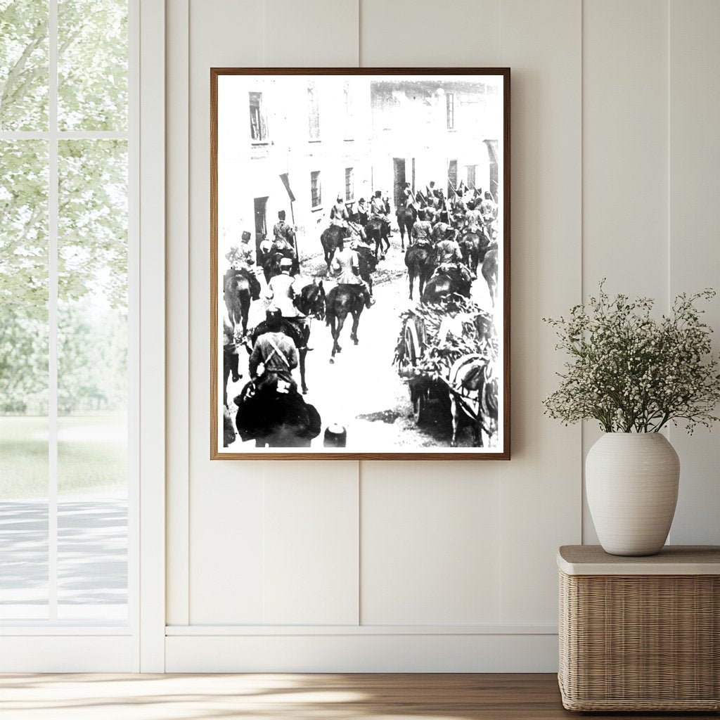 Historic Italians going to front Print, Vintage Art