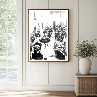 Historic Italians going to front Print, Vintage Art
