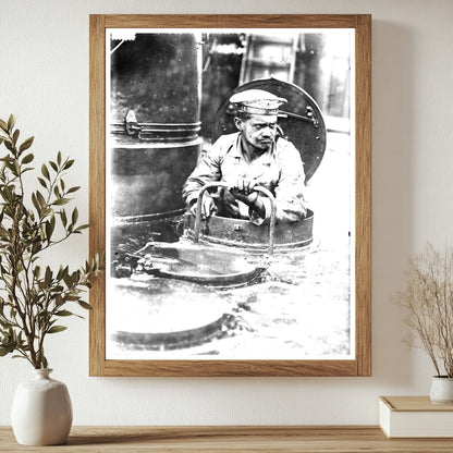 Historic On a German Torpedo Boat Print, Vintage Art