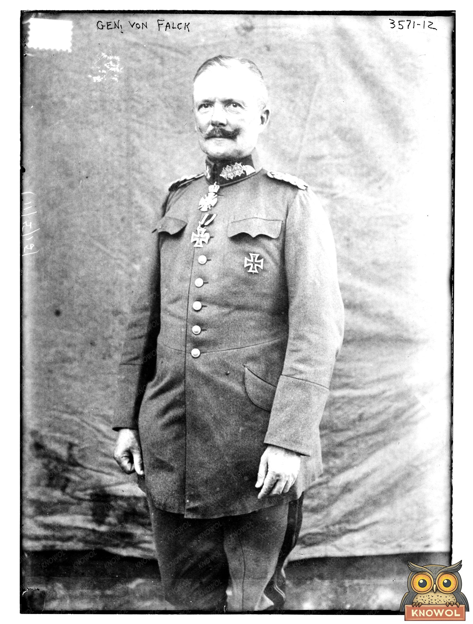 Historic Gen. von Falck Print, Vintage Art