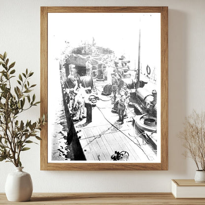 Historic Gen. Sir Ian Hamilton on a destroyer Print, Vintage Art