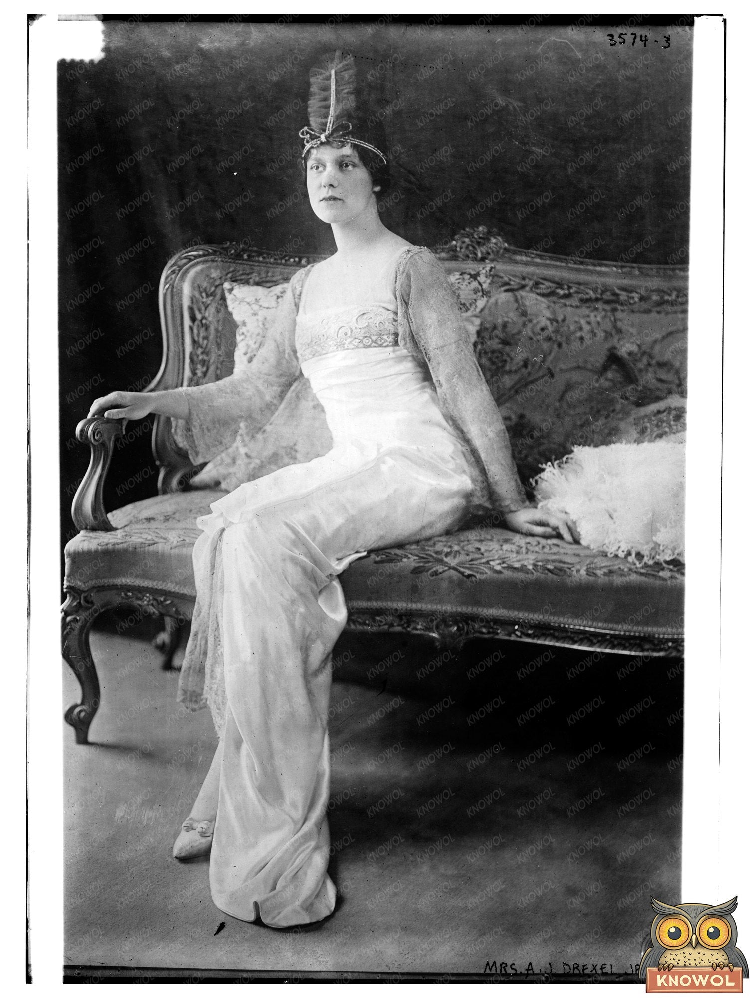 Historic Mrs. A.J. Drexel, Jr. Print, Vintage Art