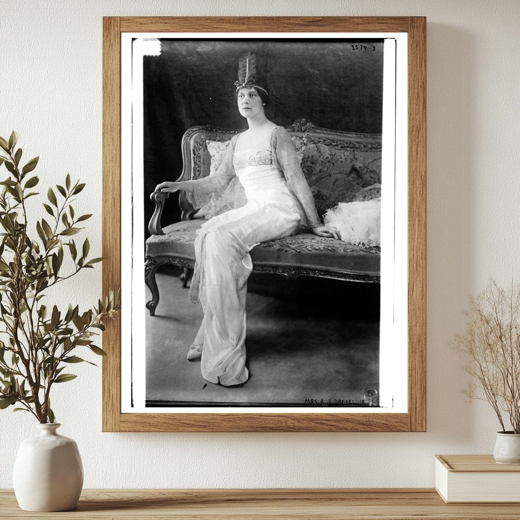 Historic Mrs. A.J. Drexel, Jr. Print, Vintage Art