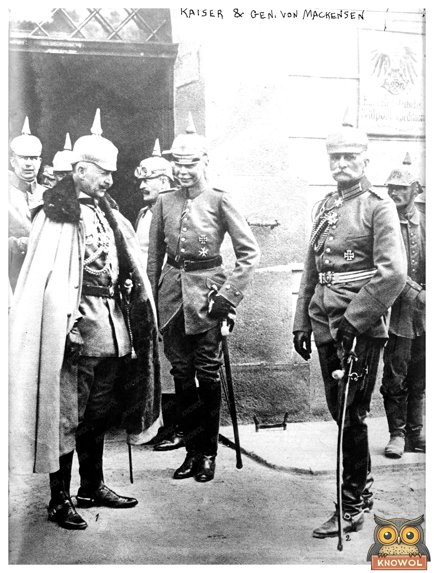 Historic Kaiser and Gen. von Mackensen Print, Vintage Art
