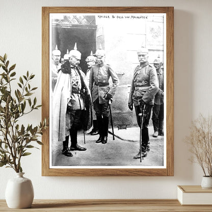 Historic Kaiser and Gen. von Mackensen Print, Vintage Art
