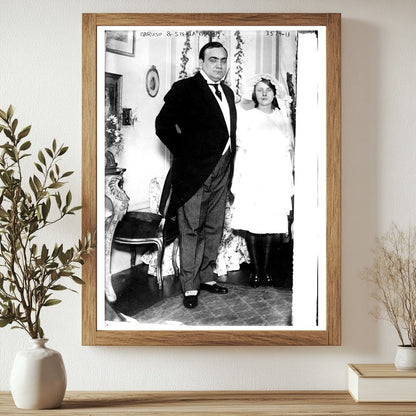 Historic Caruso and Stella Carol Print, Vintage Art