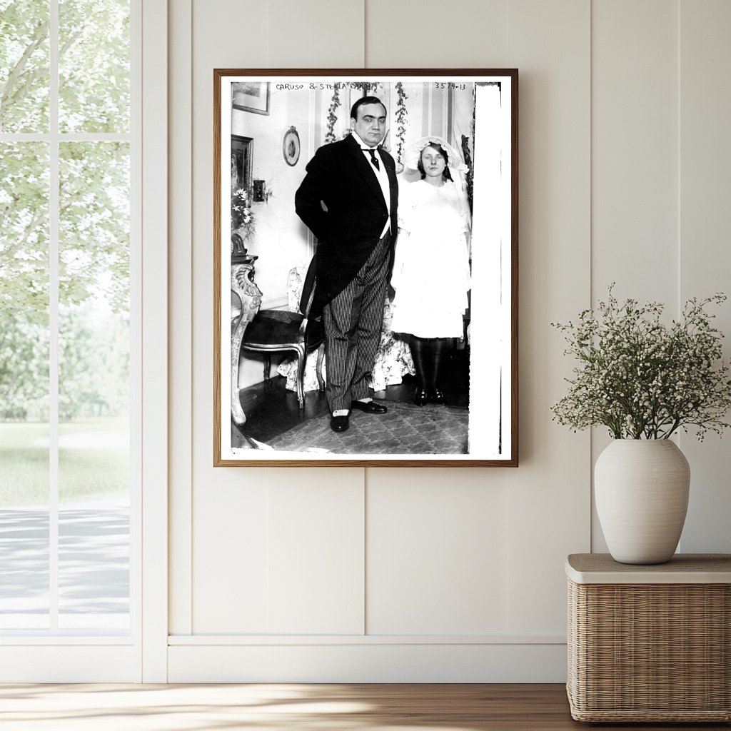 Historic Caruso and Stella Carol Print, Vintage Art