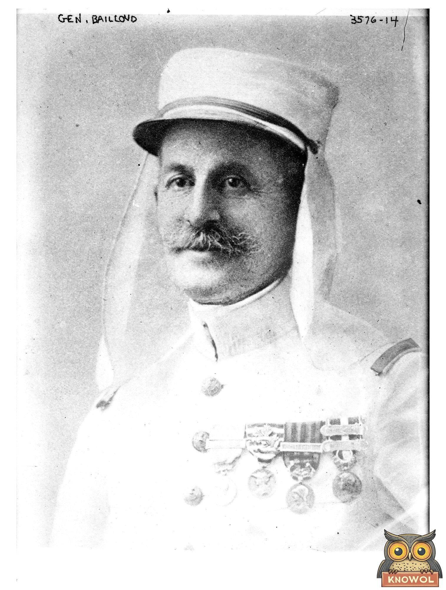 Historic Gen. Bailloud Print, Vintage Art