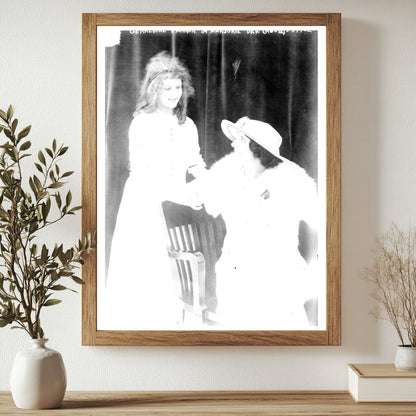 Historic Geraldine Farrar & Marjorie Daw (House) Print, Vintage Art