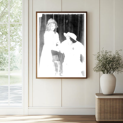Historic Geraldine Farrar & Marjorie Daw (House) Print, Vintage Art