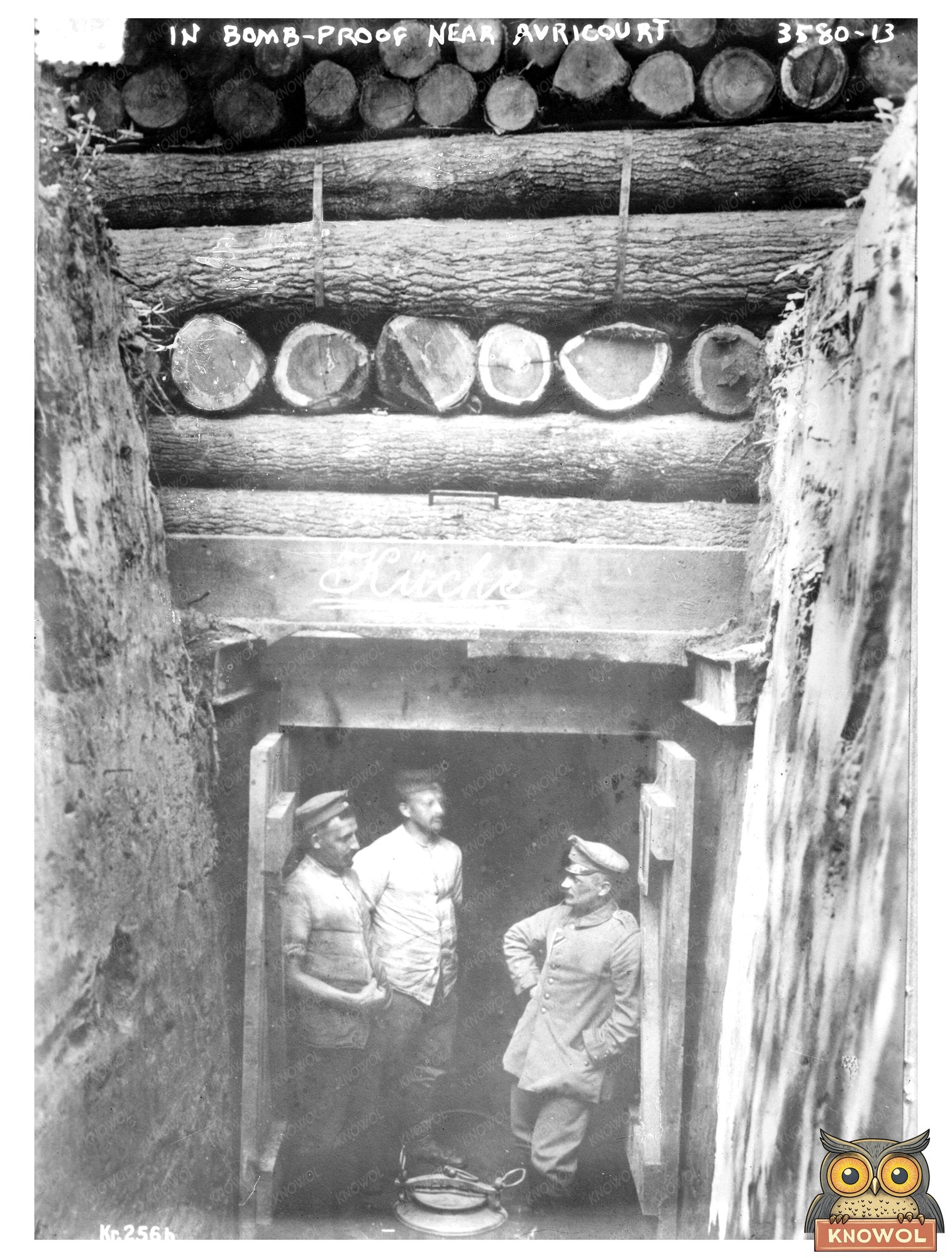 Historic In bomb-proof near Avricourt Print, Vintage Art