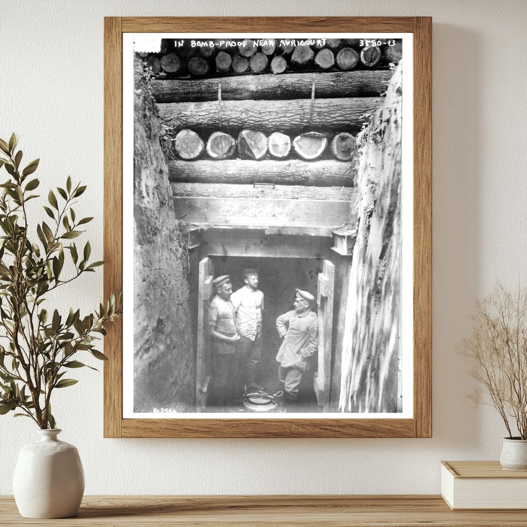 Historic In bomb-proof near Avricourt Print, Vintage Art