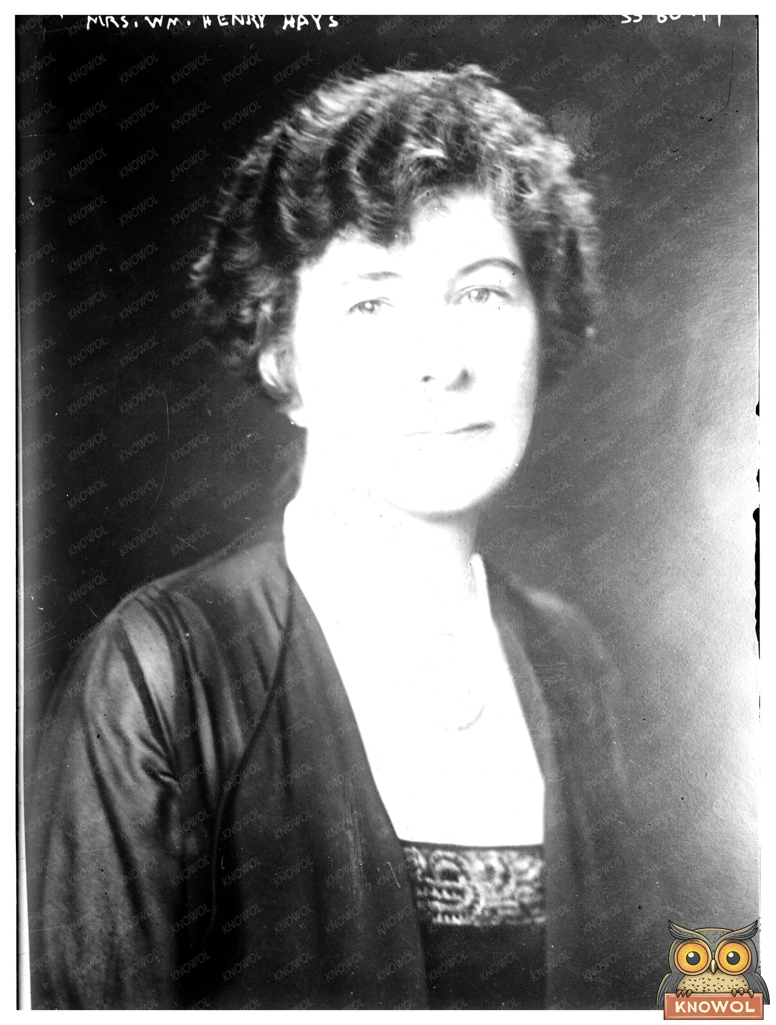 Historic Mrs. Wm. Henry Hays Print, Vintage Art